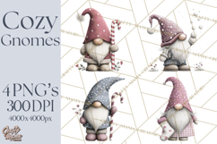 Vibrant Winter Gnome Clipart Watercolor Christmas Gnomes PNG Product Image 1