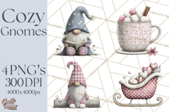 Vibrant Winter Gnome Clipart Watercolor Christmas Gnomes PNG Product Image 1