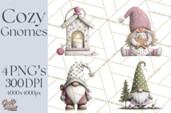 Vibrant Winter Gnome Clipart Watercolor Christmas Gnomes PNG Product Image 1