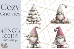 Vibrant Winter Gnome Clipart Watercolor Christmas Gnomes PNG Product Image 1