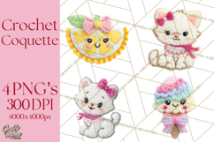 Crochet Coquette Clipart Kawaii Pastel Fruits Toys Yarn PNG Product Image 1