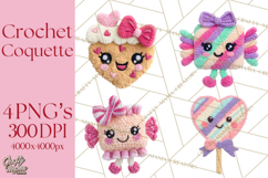 Crochet Coquette Clipart Kawaii Pastel Fruits Toys Yarn PNG Product Image 1