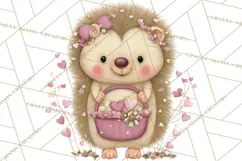Sweet Treat Animals Clipart, Valentine Cupcake Cat PNG Product Image 2