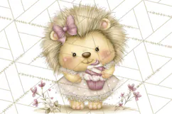 Sweet Treat Animals Clipart, Valentine Cupcake Cat PNG Product Image 3