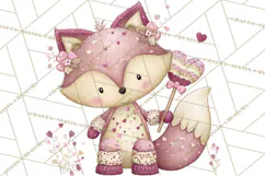 Sweet Treat Animals Clipart, Valentine Cupcake Cat PNG Product Image 4