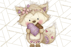 Sweet Treat Animals Clipart, Valentine Cupcake Cat PNG Product Image 2