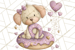 Sweet Treat Animals Clipart, Valentine Cupcake Cat PNG Product Image 5