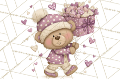 Sweet Treat Animals Clipart, Valentine Cupcake Cat PNG Product Image 4