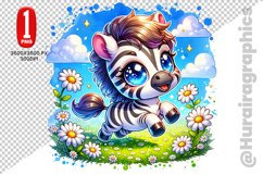 Cute Zebra Clipart - PNG File Product Image 1