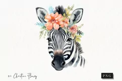 Watercolor Zebra Clipart | Watercolor Animal PNG Product Image 1