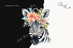 Watercolor Zebra Clipart | Watercolor Animal PNG Product Image 2
