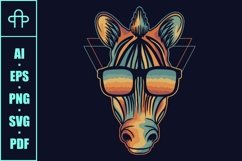 Zebra colorful wearing a eyeglasses vector illustration Product Image 3