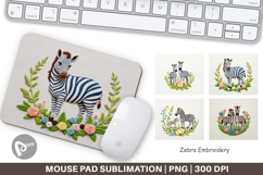 Mouse Pad Zebra Embroidery Product Image 1