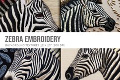 3D Zebra Embroidery Background Craft Wallpaper Wall Art Product Image 1