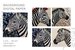 3D Zebra Embroidery Background Craft Wallpaper Wall Art Product Image 2