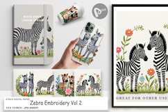 Digital Paper Zebra Embroidery Product Image 1
