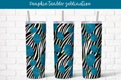 Tumbler sublimation pumkin zebra print wrap 20 Oz Product Image 1
