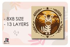 Zebra African Animal Shadow box SVG Papercut template Product Image 2