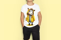 Baby Zebra Sublimation | Cute Zebra in Yellow Raincoat Product Image 2