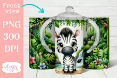 Cute zebra sippy cup sublimation PNG, Kids 12oz tumbler PNG Product Image 1