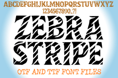 Zebra Stripe Print Alphabet Lettering ABC Text Font OTF by Squeeb Creative