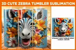 3D Zebra Flowers 20 oz Skinny Tumbler Sublimation Design, Zebra Tumbler, Zebra 20oz Sublimation Bundle, Zebra Sublimation Wraps, Sublimation Bundle, Instant Download, Zebra Tumbler PNG, Digital Paper