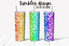 Rainbow Zebra Print Tumbler Wrap Design Product Image 1