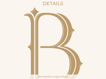 B Monogram Logo, Elegant Initial Monogram Product Image 3