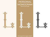 L Monogram Logo, Elegant Initial Monogram Product Image 3