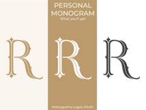 R Monogram Logo, Elegant Initial Monogram Product Image 3