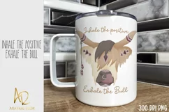 Inhale The Positive Exhale The Bull | Tribal Highland Cow Product Image 2