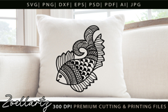 Zentangle Fish SVG PNG Mandala Fish Art Fishing Camping SVG Product Image 1