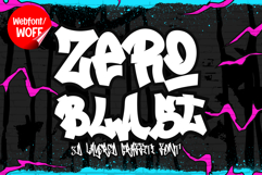 Zero Blast | Bold Handwritten Graffiti Webfont for Urban Product Image 1
