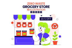 10 Zero Waste Grocery Store Illustration Product Image 1