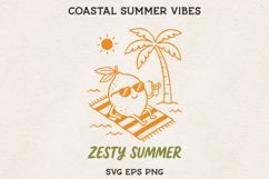 Zesty Summer SVG Funny Lemon Beach Clipart PNG Product Image 1