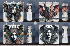 4 Vampire Seamless Tumbler Sublimation, 20 oz Tumbler Wrap Product Image 2