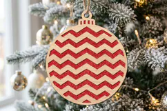 Zigzag Christmas Ornament SVG Laser Cut Wood Decor Product Image 1