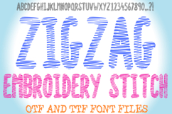 Zigzag Embroidery Stitch Lettering ABC Font Sewing Type by Squeeb Creative