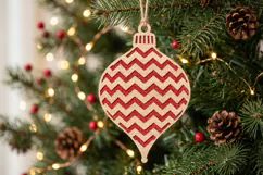 Zigzag Lines Christmas Ornament SVG Wood Laser Cut Product Image 2