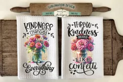Zinnias In Jars Sublimation Kitchen Dish Towel PNG Designs Product Image 1