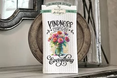 Zinnias In Jars Sublimation Kitchen Dish Towel PNG Designs Product Image 2