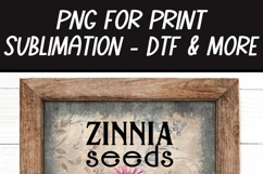 Zinnia Seeds Sublimation Design | Vintage Flower Seed PNG Product Image 4