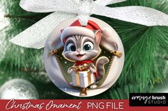3d Christmas Ornament Sublimation, Smashed Zip Wall Cat PNG Product Image 1