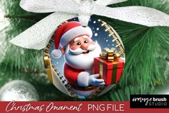 3D Christmas Ornament Sublimation, Santa Smashed Wall PNG Product Image 1