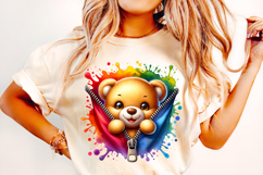 3D Bear PNG, Zipper PNG, Bear Clipart, Kids Png,Children PNG Product Image 1