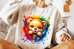 3D Bear PNG, Zipper PNG, Bear Clipart, Kids Png,Children PNG Product Image 2
