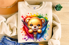 3D Bear PNG, Zipper PNG, Bear Clipart, Kids Png,Children PNG Product Image 3