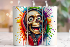 Skeleton 3D Zipper Tumbler Wrap, Funny Skeleton Tumbler Wrap Product Image 1