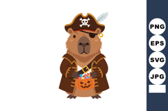 capybara bear dressed in costume holding Halloween pumpkin b Product Image 1