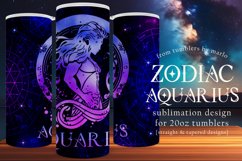 Aquarius Tumbler Wrap | Zodiac 20 oz PNG Design | PNG Files Product Image 1